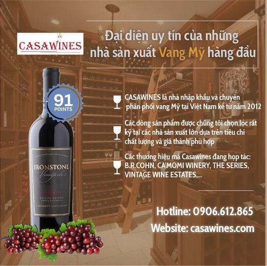 Casawines - Đại diện uy tín của những nhà sản xuất vang Mỹ hàng đầu